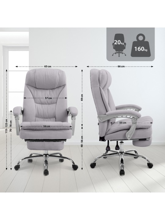 XL kontorstol Troy stof, grå XL kontorstol Troy stof, grå