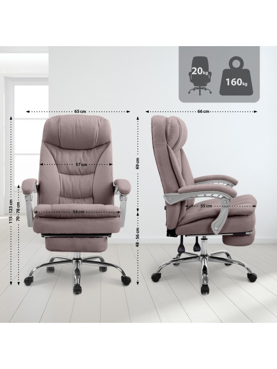 XL kontorstol Troy stof, taupe