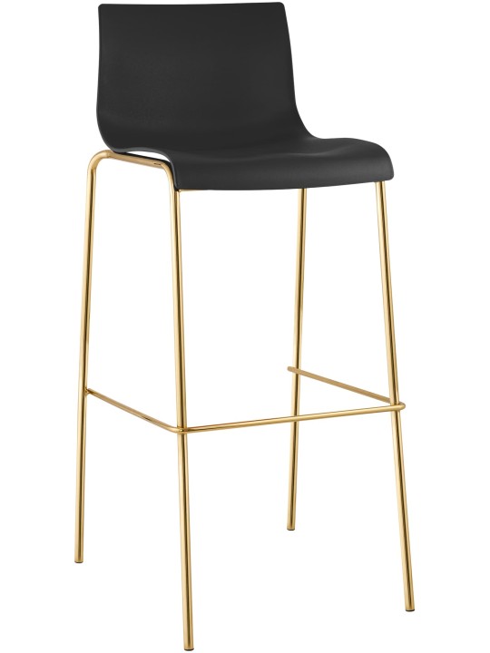 Barstol Hoover plast 4-fods guld, sort