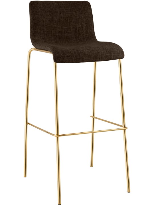 Barstol Hoover stof 4-fods guld, brun Barstol Hoover stof 4-fods guld, brun
