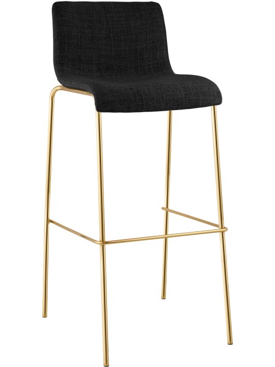 Barstol Hoover stof 4-fods guld, mørkegrå Barstol Hoover stof 4-fods guld, mørkegrå