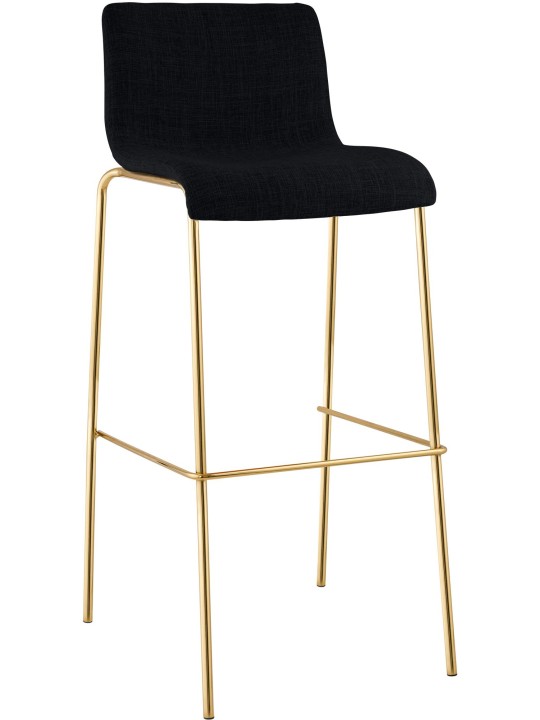 Barstol Hoover stof 4-fods guld, sort Barstol Hoover stof 4-fods guld, sort