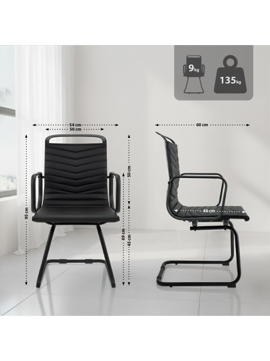 Besøgsstol Tomkin imiteret læder, sort