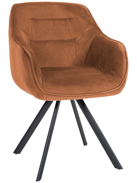 Stol Russel fløjl, kaffe