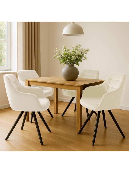 Stol Russel fløjl, creme