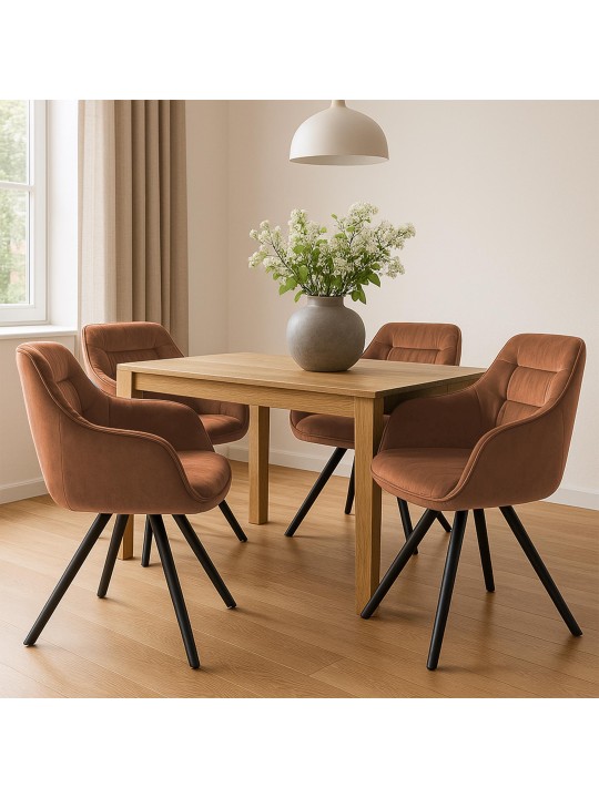 Stol Russel fløjl, kaffe