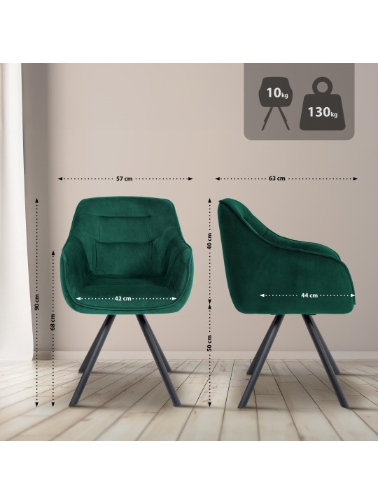 Stol Russel fløjl, grøn Stol Russel fløjl, grøn