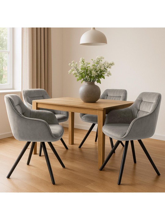 Stol Russel fløjl, grå