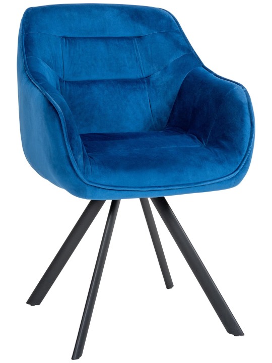 Stol Russel fløjl, blå