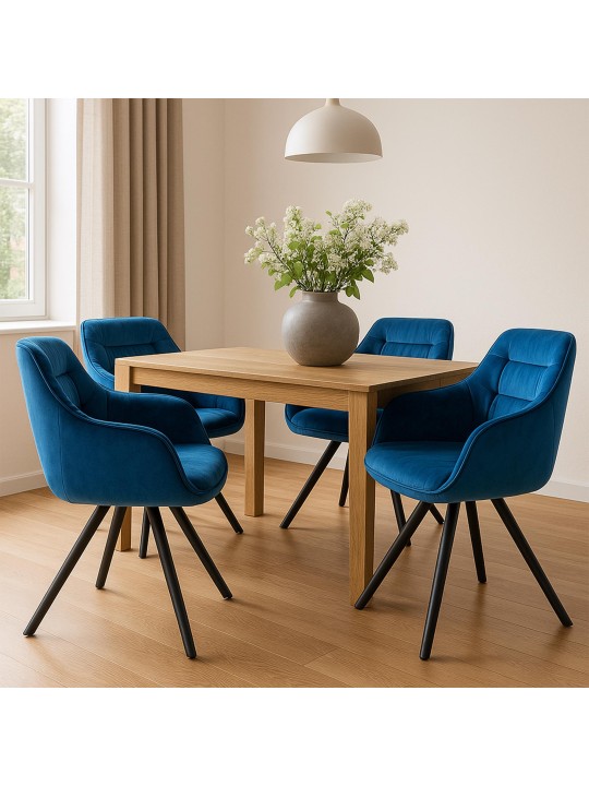 Stol Russel fløjl, blå