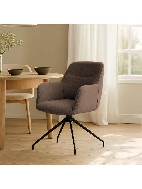 Spisestuestol Merlinda stof Teddy, brun Spisestuestol Merlinda stof Teddy, brun