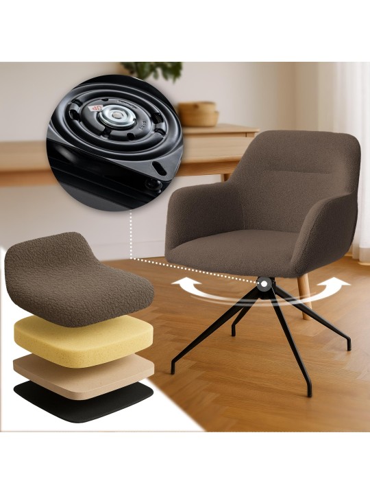 Spisestuestol Merlinda stof Teddy, brun Spisestuestol Merlinda stof Teddy, brun