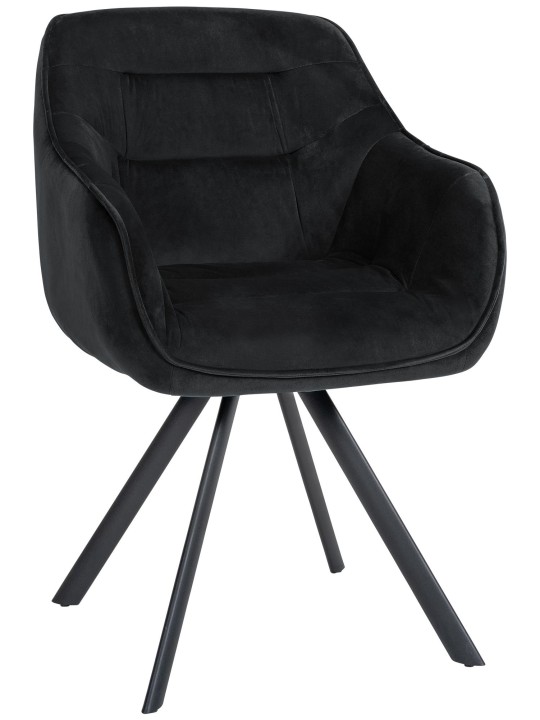 Stol Russel fløjl, sort Stol Russel fløjl, sort