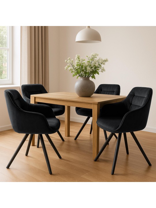 Stol Russel fløjl, sort Stol Russel fløjl, sort