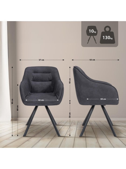 Stol Russel Vintage, sort