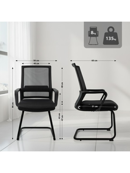 Besøgsstol Hanka, sort