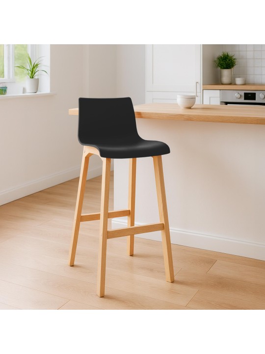 Sæt med 2 barstole Hoover Natura, sort