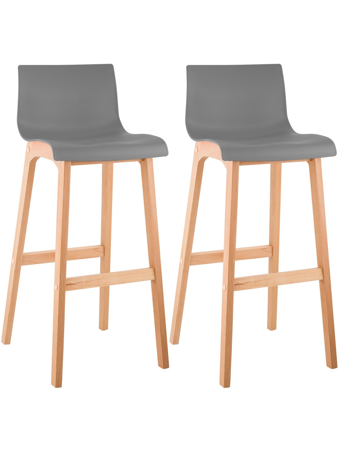 Sæt med 2 barstole Hoover Natura, grå