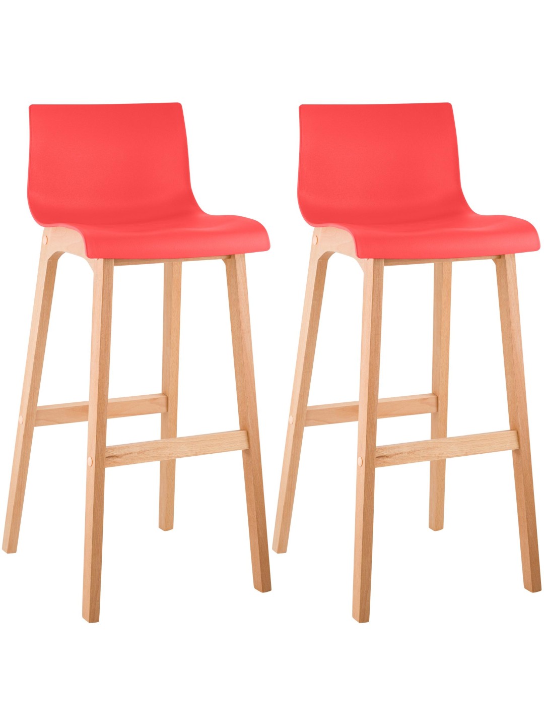 Sæt med 2 barstole Hoover Natura, rød