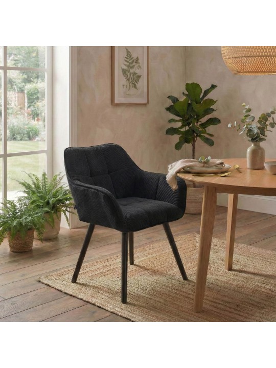 Vienna Cord spisestuestol, sort