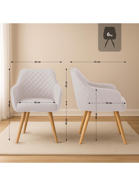 Spisestuestol Gent stof natura, creme