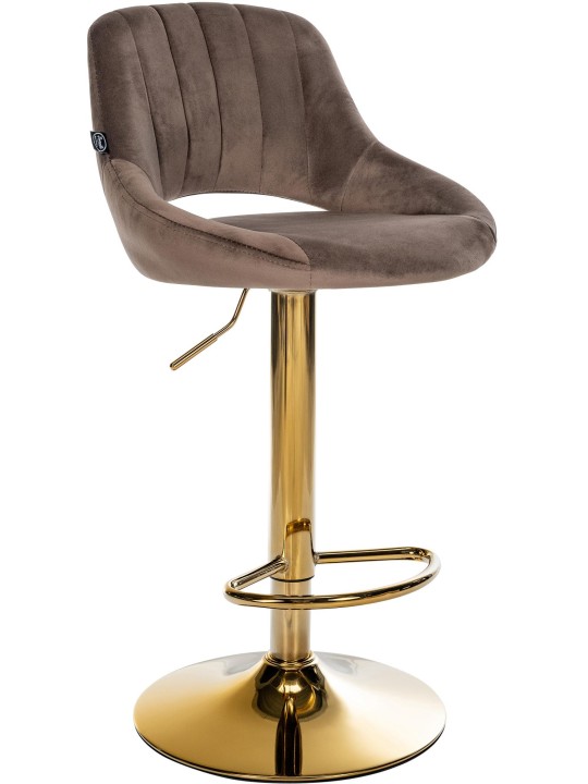 Barstol Milet fløjl guld, brun