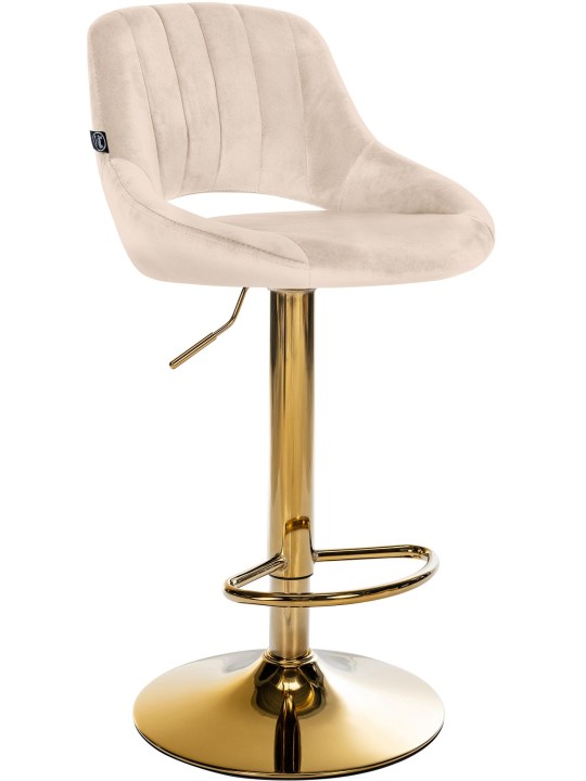 Barstol Milet fløjl guld, creme