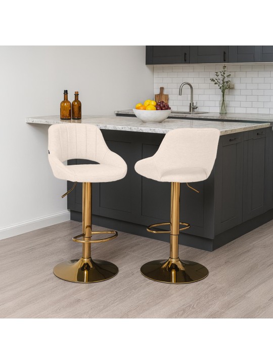 Barstol Milet stof guld, creme