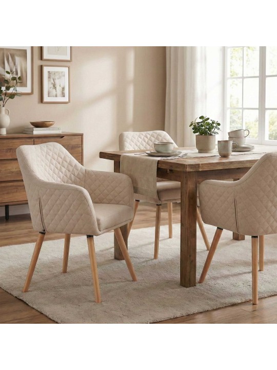 Spisestuestol Gent stof natura, creme