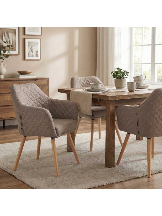 Spisestuestol Gent stof natura, taupe