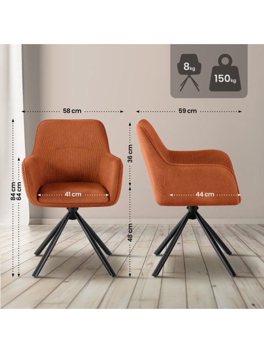 Stol Tipton Cord, orange