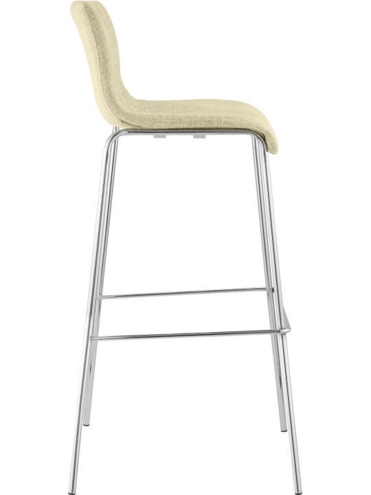 Barstol Hoover stof 4 fods stel krom, creme