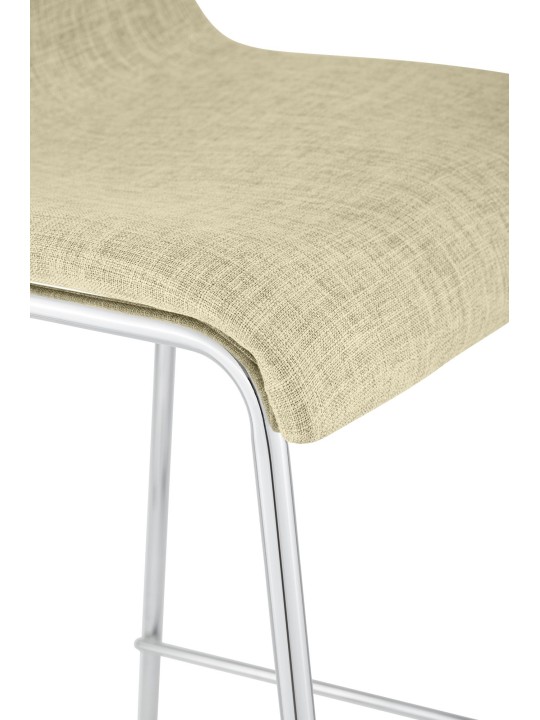 Barstol Hoover stof 4 fods stel krom, creme