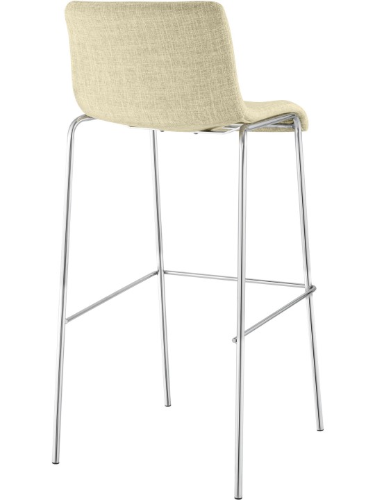 Barstol Hoover stof 4 fods stel krom, creme