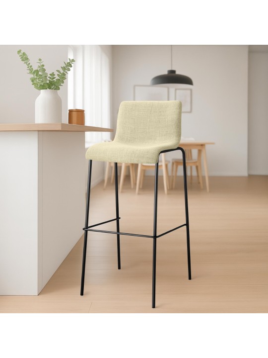Barstol Hoover stof 4 fods stel, creme