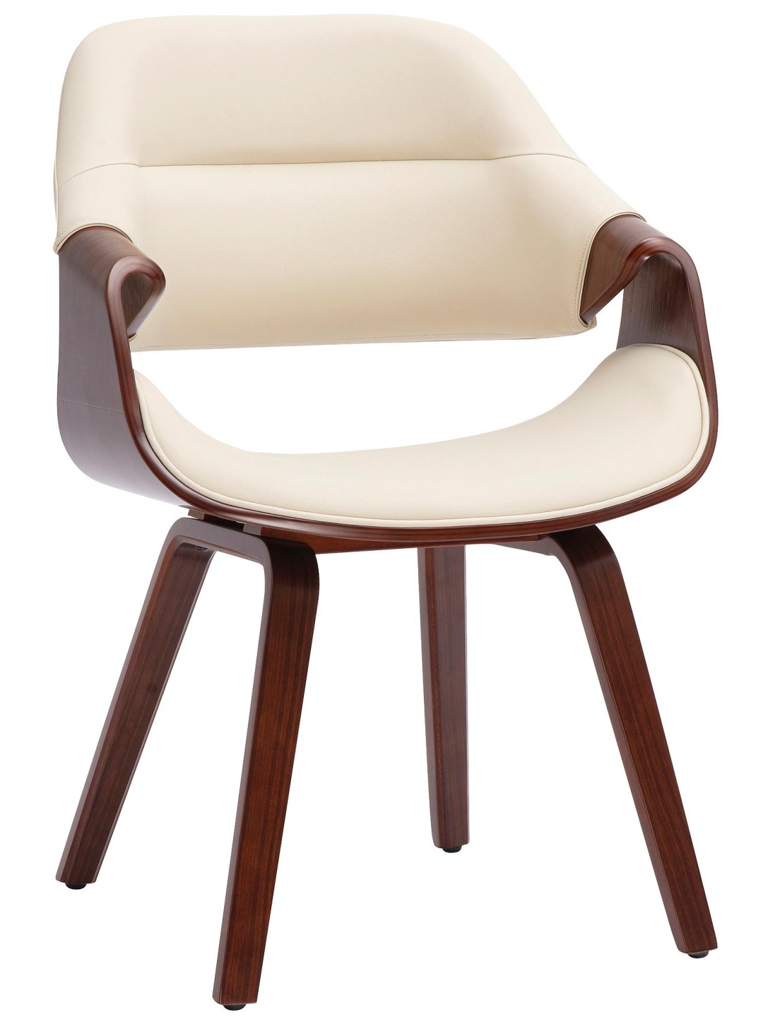 Spisestuestol Maira kunstlæder, valnød/creme