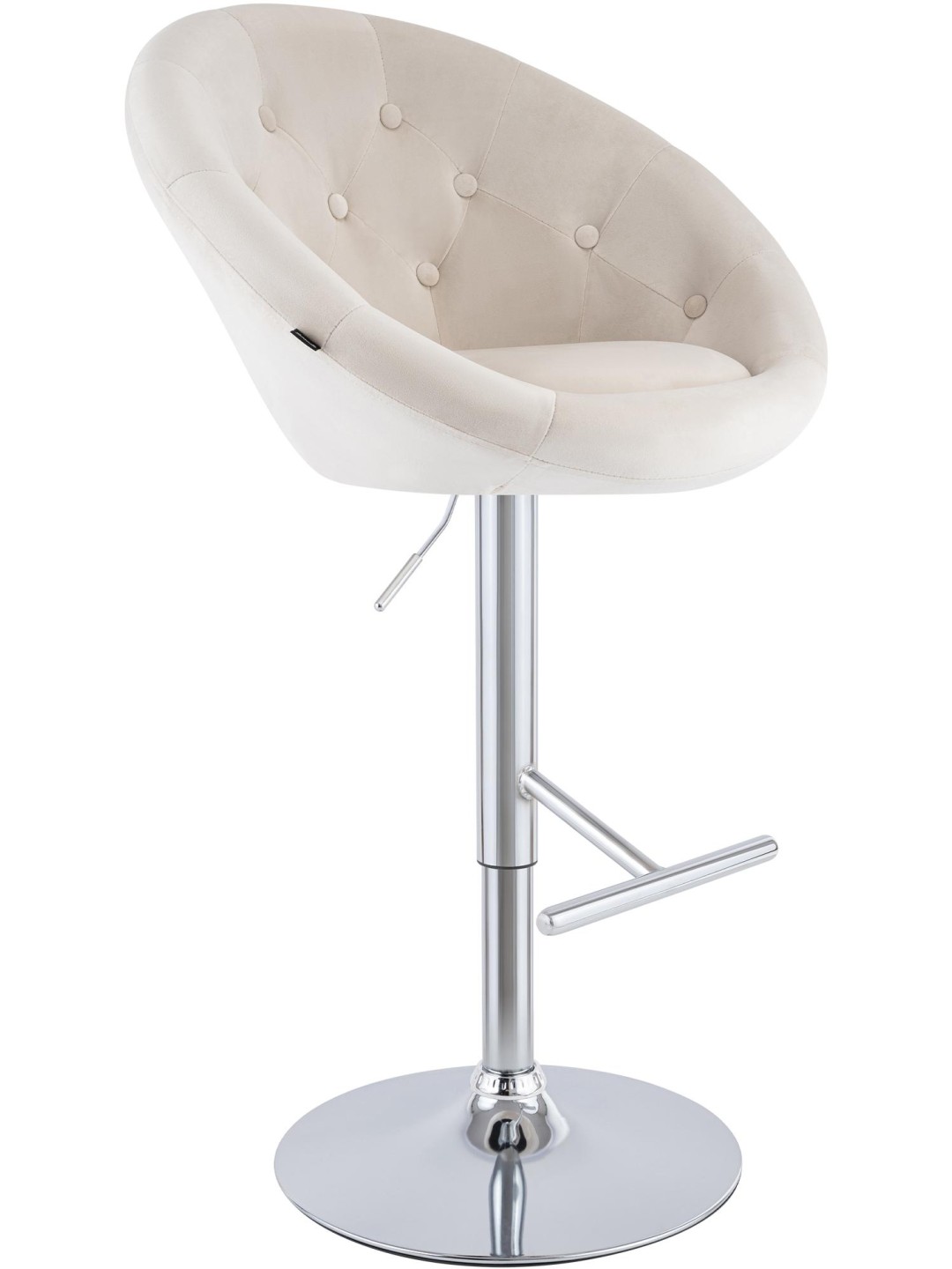 Barstol London fløjl krom, creme