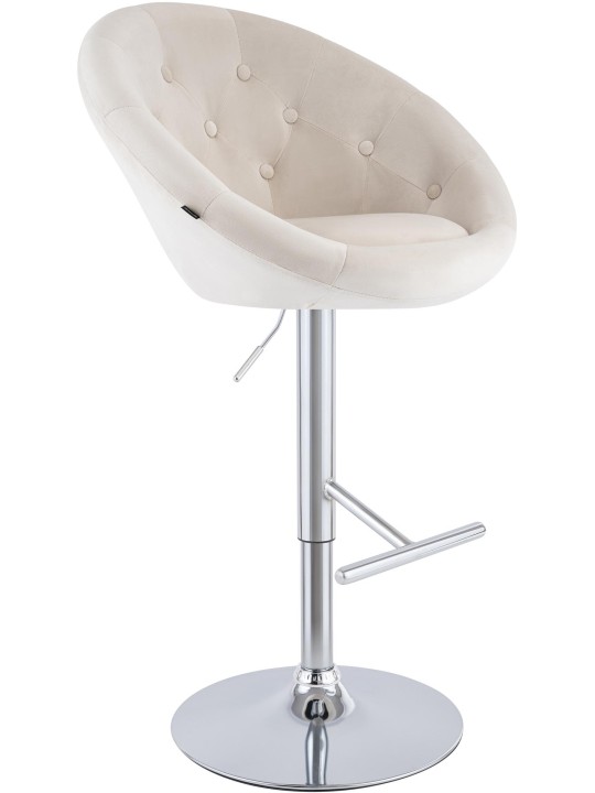 Barstol London fløjl krom, creme