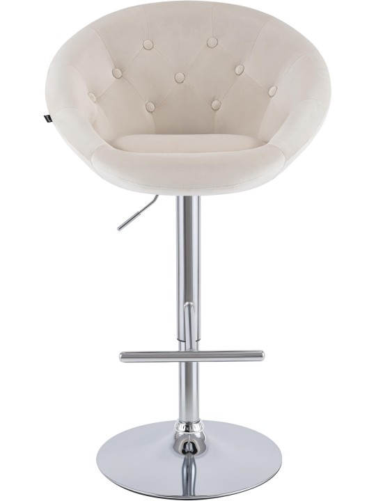Barstol London fløjl krom, creme