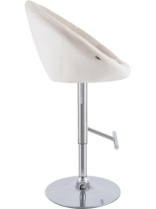 Barstol London fløjl krom, creme