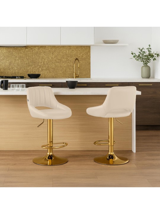 Barstol Milet kunstlæder guld, creme