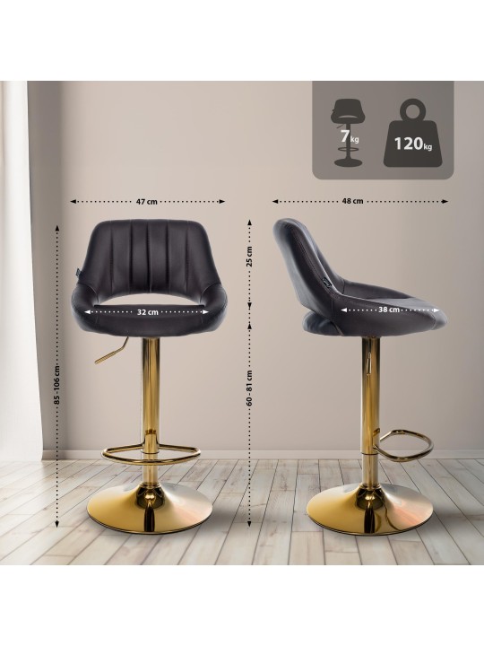 Barstol Milet kunstlæder guld, brun