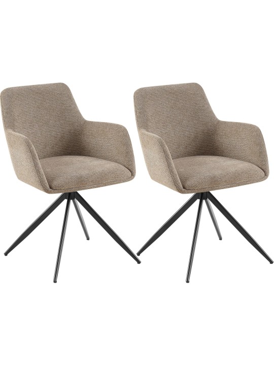 Sæt med 2 spisestuestole Olema stof, taupe Sæt med 2 spisestuestole Olema stof, taupe