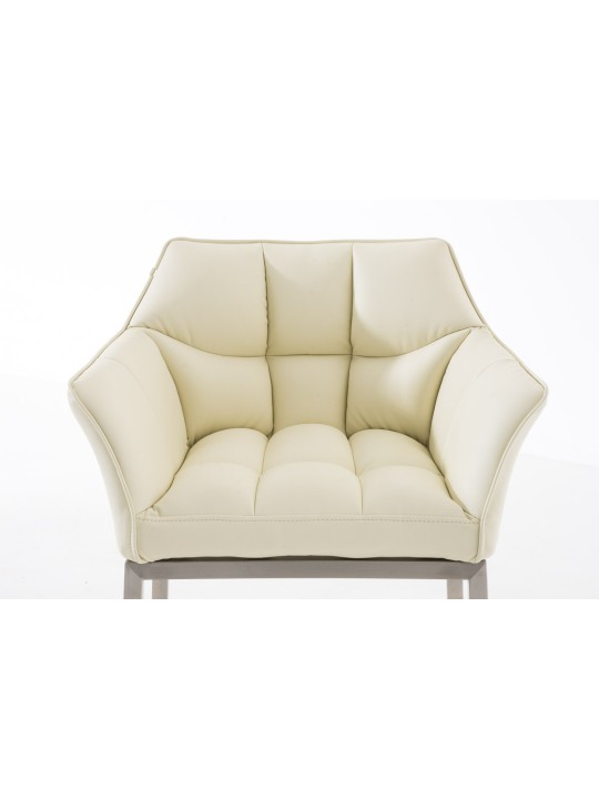 Barstol Damaso E med 4 fods stel, creme