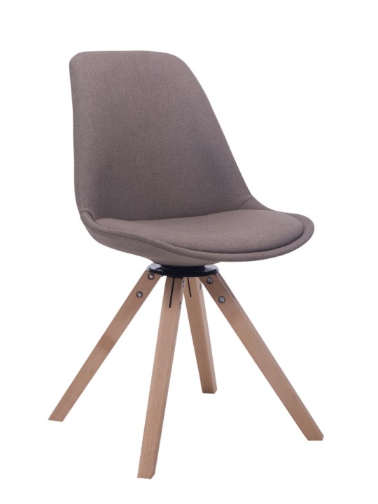 Troyes Swivel Natura Stof Firkantet Besøgsstol, taupe