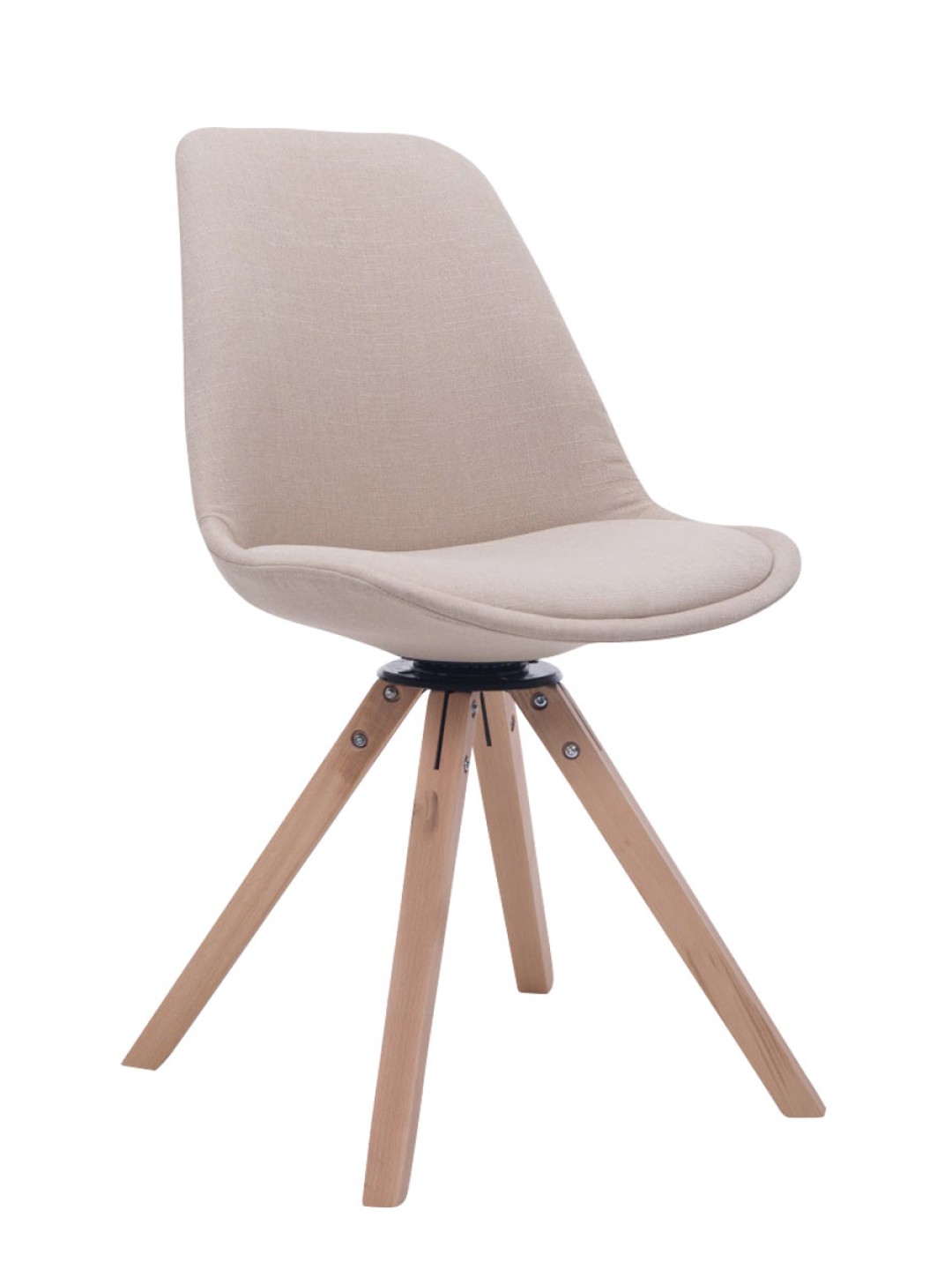 Troyes Swivel Natura Stof Firkantet Besøgsstol, creme