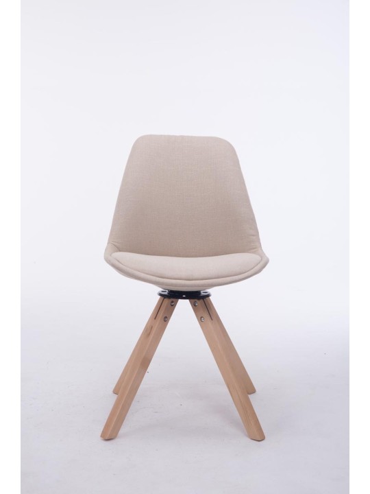 Troyes Swivel Natura Stof Firkantet Besøgsstol, creme