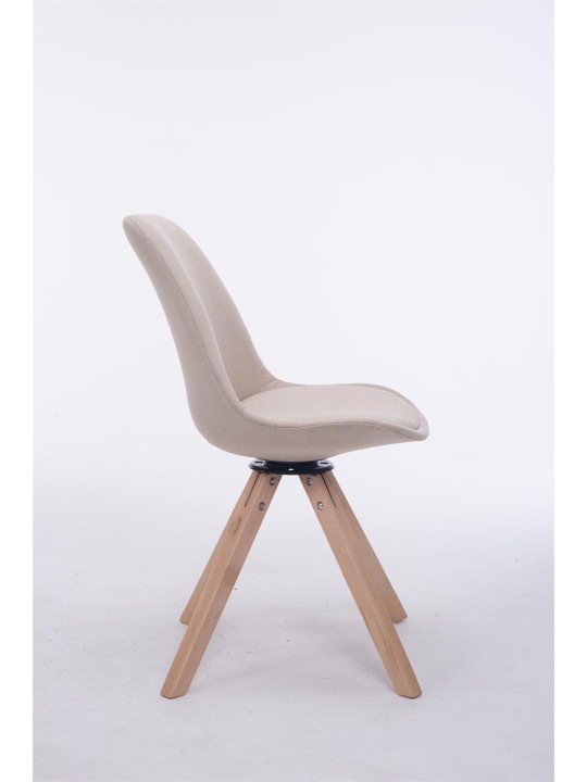 Troyes Swivel Natura Stof Firkantet Besøgsstol, creme