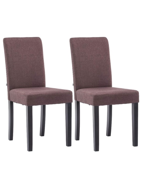 Sæt med 2 spisestuestole Ina stof, brun