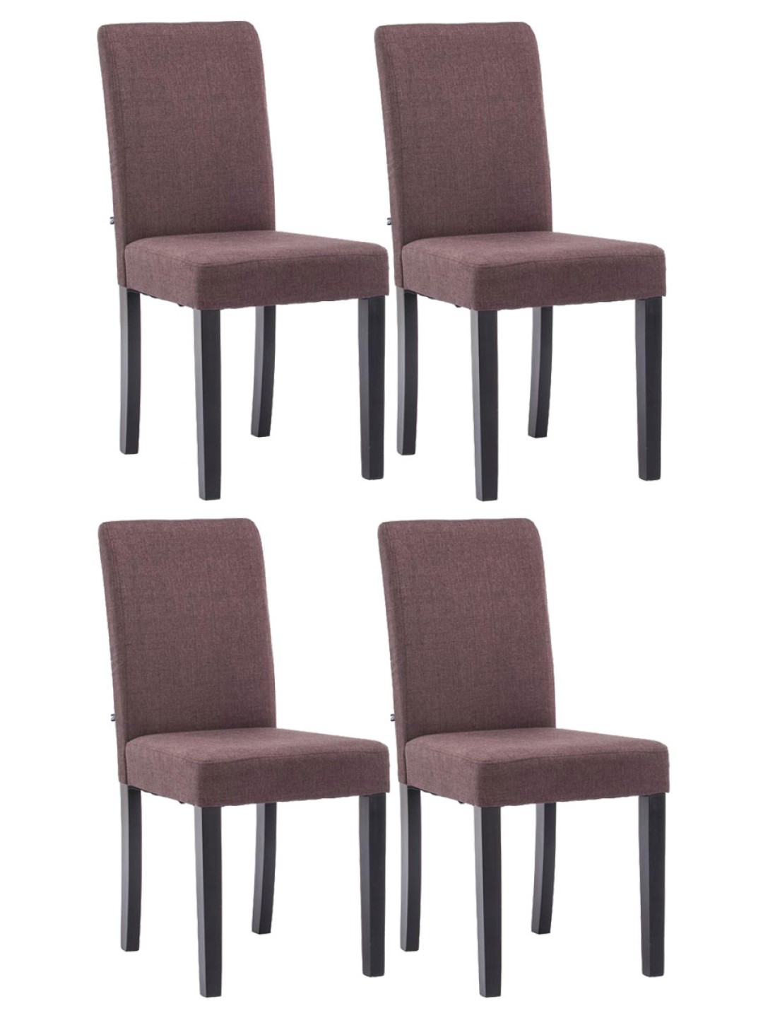 Sæt med 4 spisestuestole Ina stof, brun